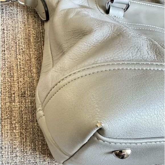 TIGNANELLO Versatile Gray Soft Leather Shoulder Crossbody Handbag Purse Tote Zip - Picture 16 of 16